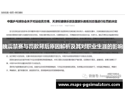 魏震禁赛与罚款背后原因解析及其对职业生涯的影响 魏震禁赛与罚款背后原因解析及其对职业生涯的影响